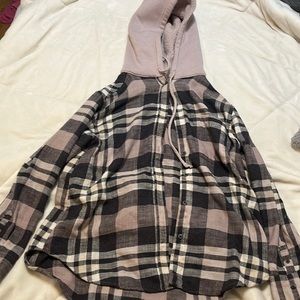 a purple flannel